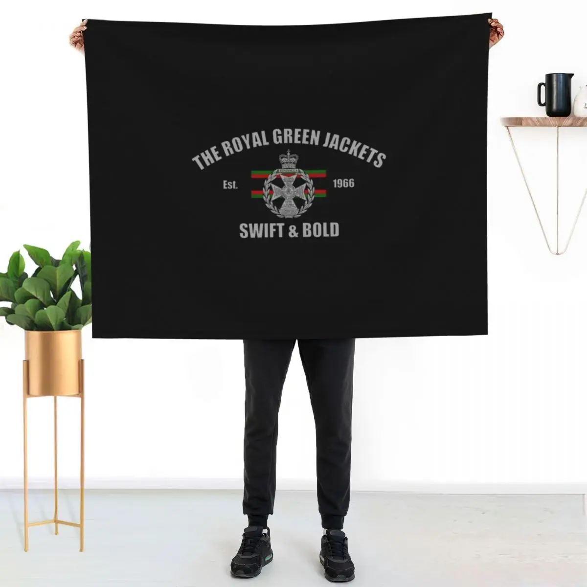 Royal Green Jackets Throw Blanket Shaggy Furry Soft Blanket for Bedroom Living Room