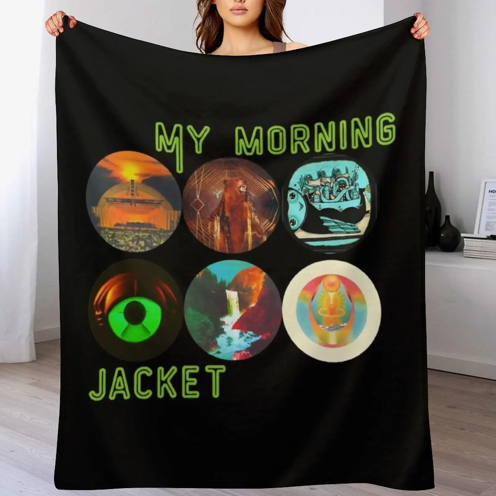 my morning jacket t my morning jacket album covers sticker Classic Throw Blanket Elegant Warm Throw Blanket for Hotel Home