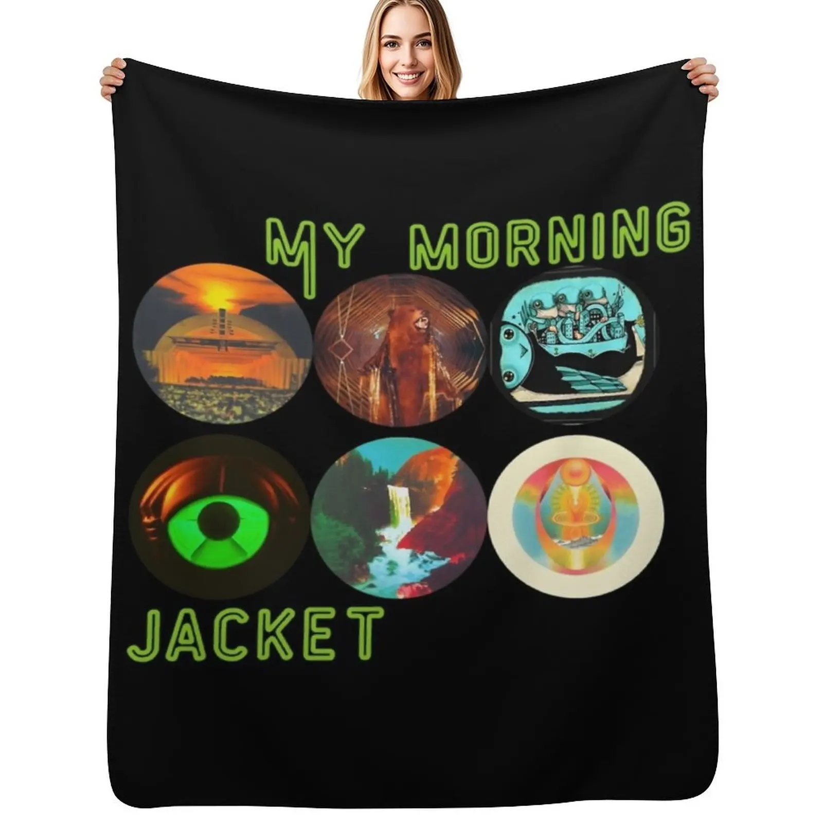 my morning jacket t my morning jacket album covers sticker Classic Throw Blanket Cozy Throw Blanket for Bed Sofa Chair