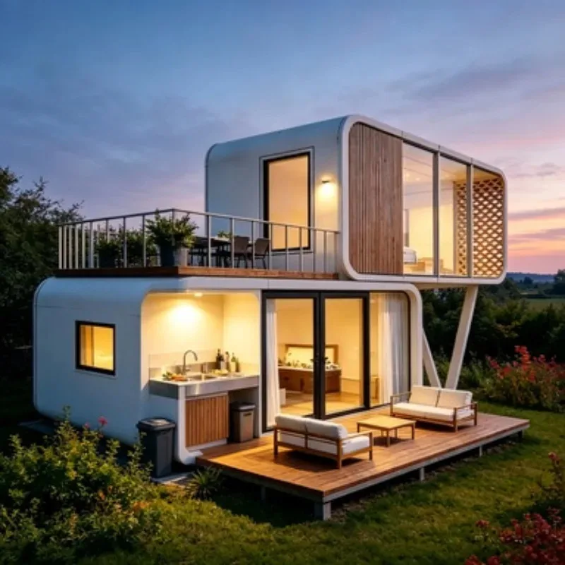 Steel 40ft Prefab Expandable Container House 3 Bedroom Modular Home Folding Villa for Farm Stay