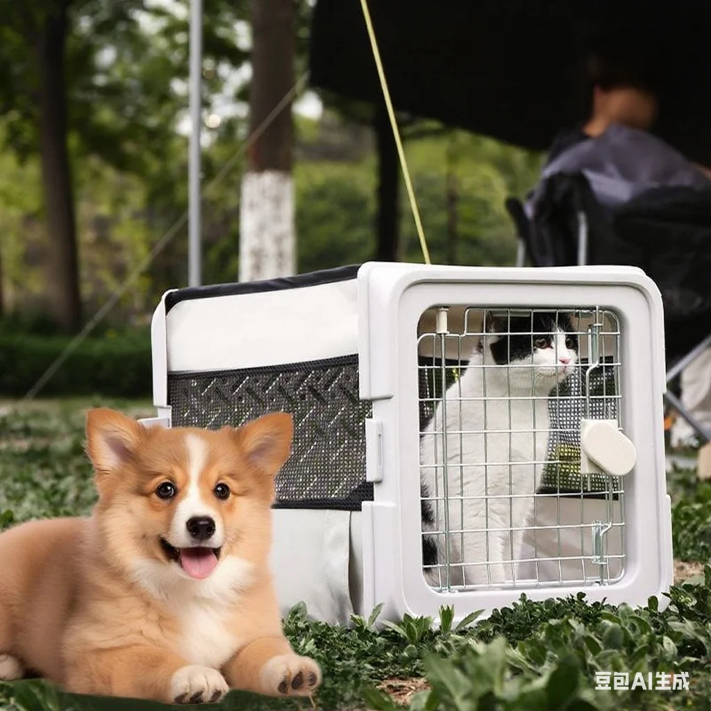 Twist and fold pet air box, pet transportation, portable and breathable dog cage, cat bag, Oxford cloth wear-resistant dog bag
