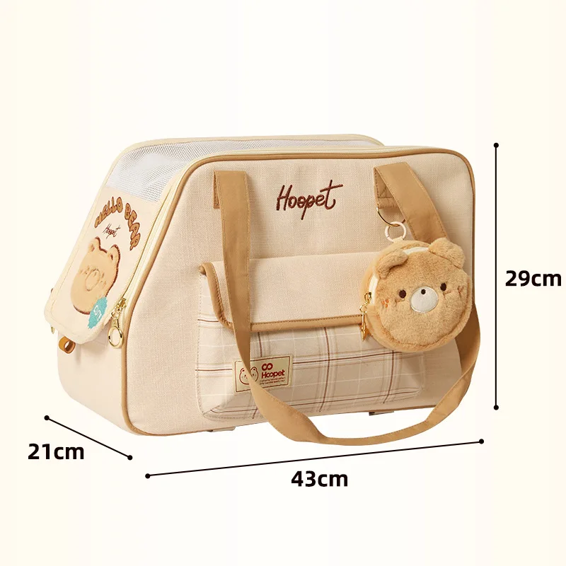 HOOPET Pet Carrier Shoulder Bag for Cats and Dogs Large Capacity Portable Anti-Anxiety Crossbody Travel Bag Car Seat Pet Tote
