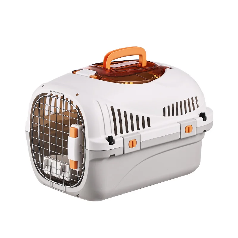 Foldable Iron Mesh Pet Crate Portable Air Box Kennel For Cats Dogs Travel Car Suitcase Outdoor Trip Safety Carrier
