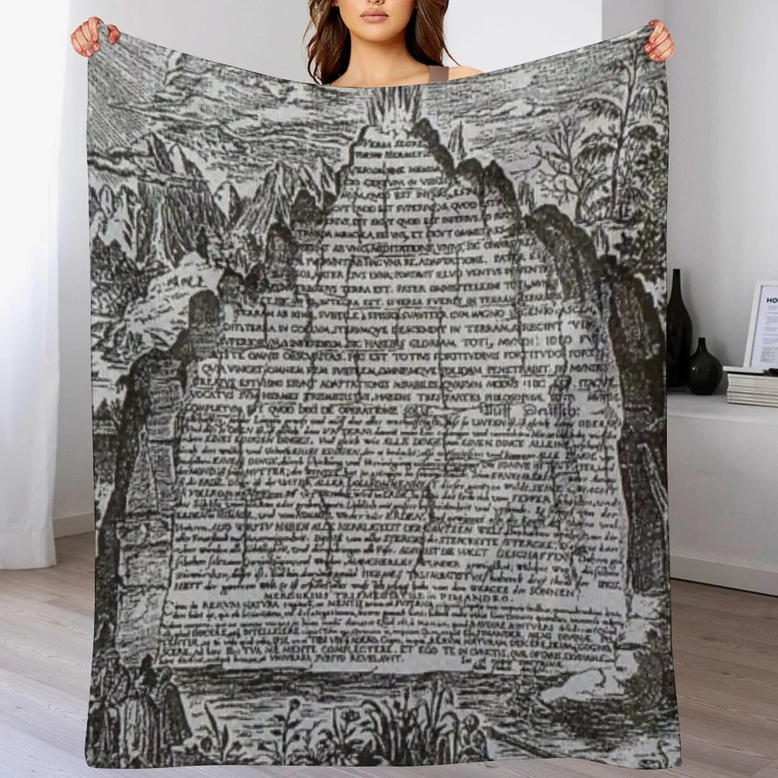 Emerald Tablet Throw Blanket Fluffy Cozy Throw Blanket for Home Decor