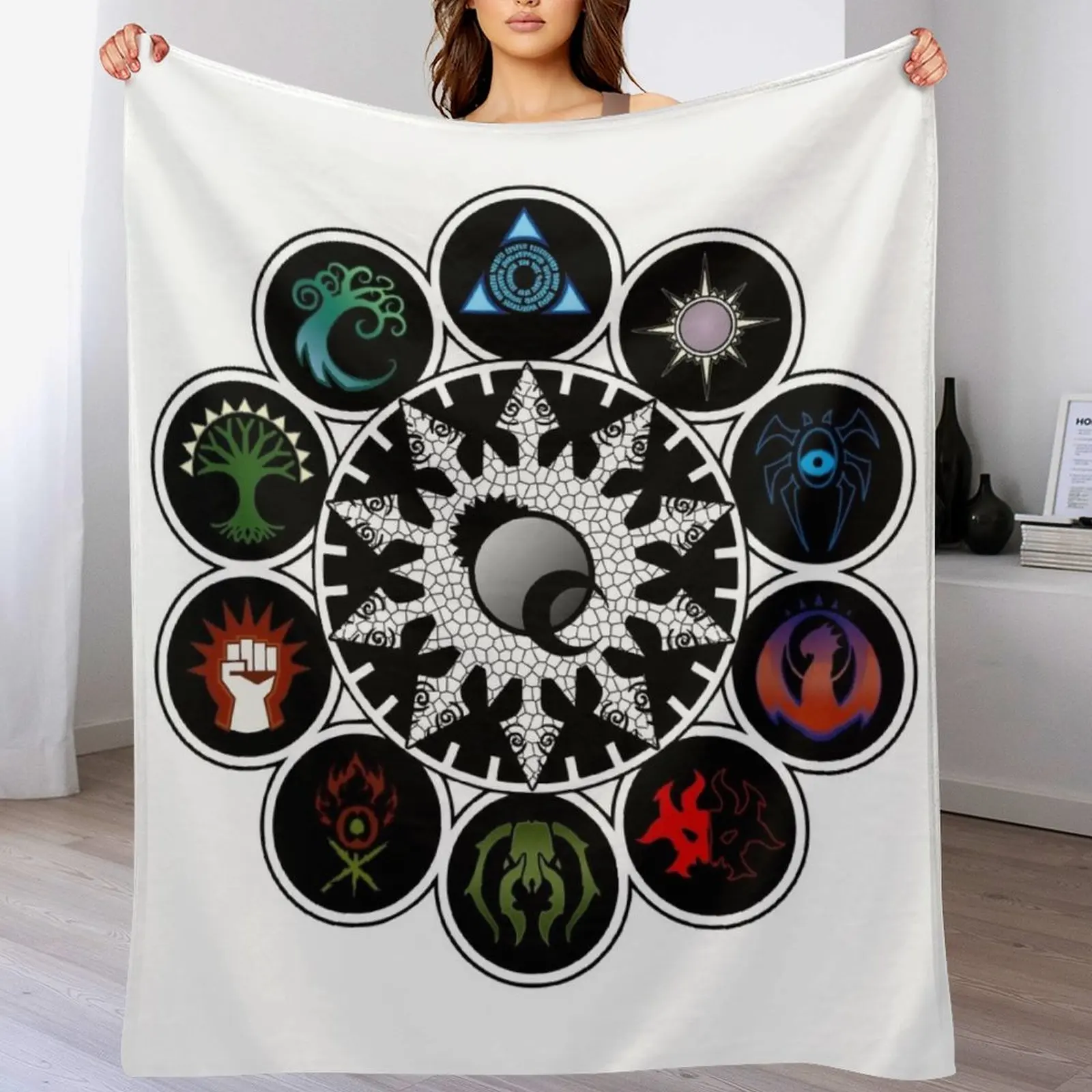 Tablet of the Guilds Throw Blanket Warm Flannel Blanket for Couch Chair Bedroom