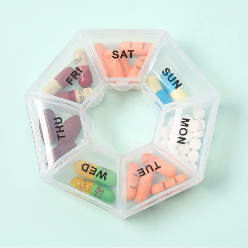 Mini Portable Pills Organizer Weekly Tablet Holder Portable Travel Mini Small Pill Box Pills Cases Storage Organizer Container