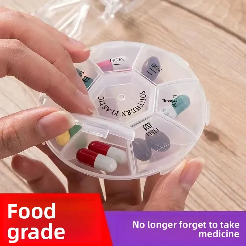 Mini Small Portable Travel Pill Box Vitamin Pills Cases Container Organizer Storage Tablets 7 Days Grids Medicine Fish Oils
