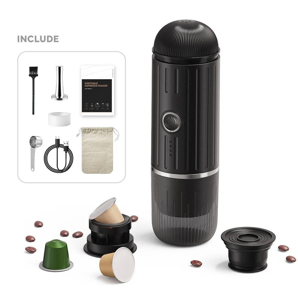 Portable USB Rechargeable Plastic Espresso Coffee Maker For Office Travel Car Outdoor Hotel Household Use Water Bottle