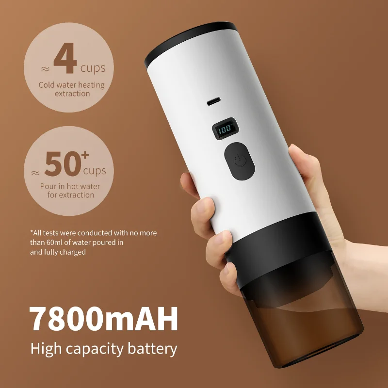 3-in-1 Wireless Electric Portable Espresso Coffee Machine for Car & Home Camping Coffee Maker Capsule Powder Travel Coffee Maker