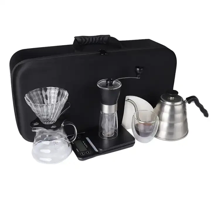 Travel Portable Glass Pot Espresso Gifts Coffee Maker Accessories Barista Tools Set Bag