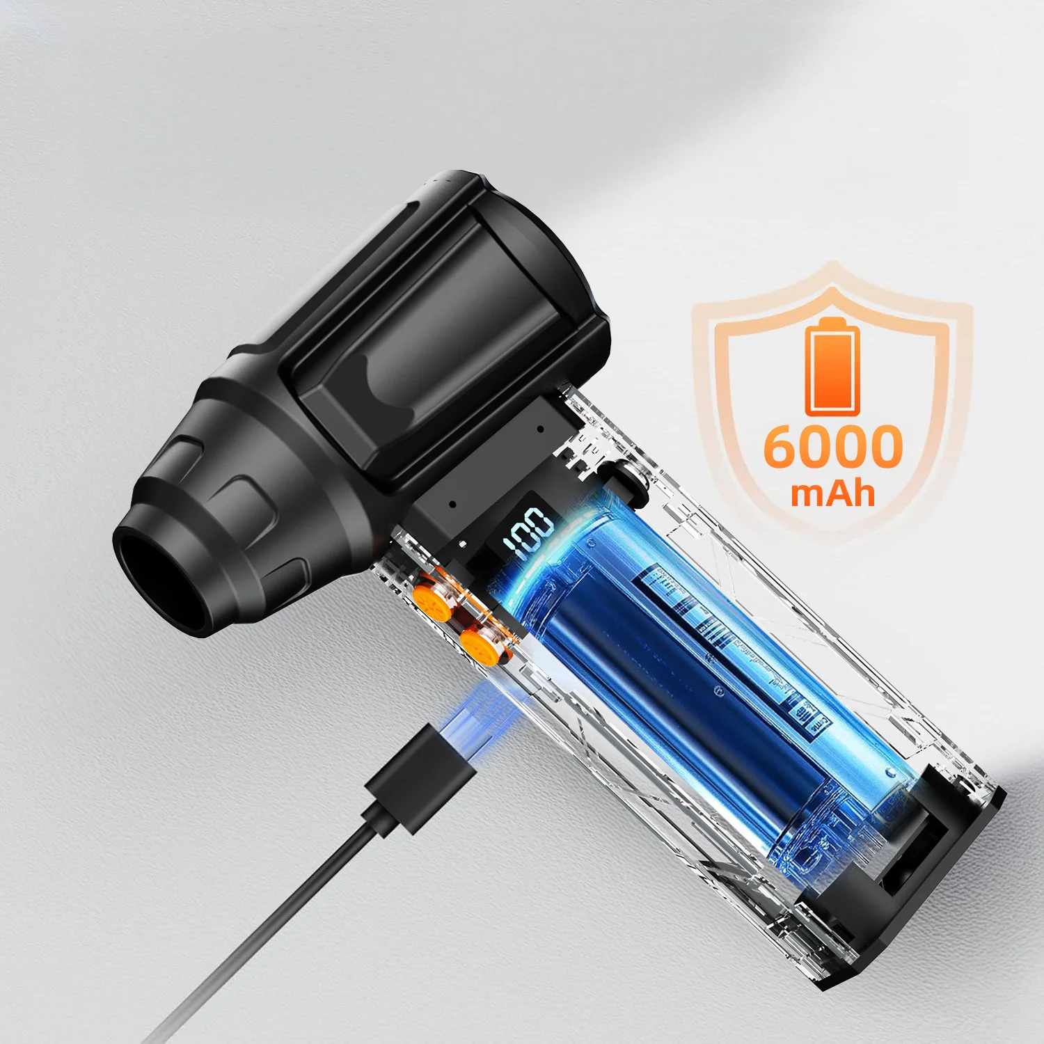 6000mAh New Arrival Digital Display Screen Air Adjustable Violent Blower Rechargeable for  Car Keyboard Cleaning