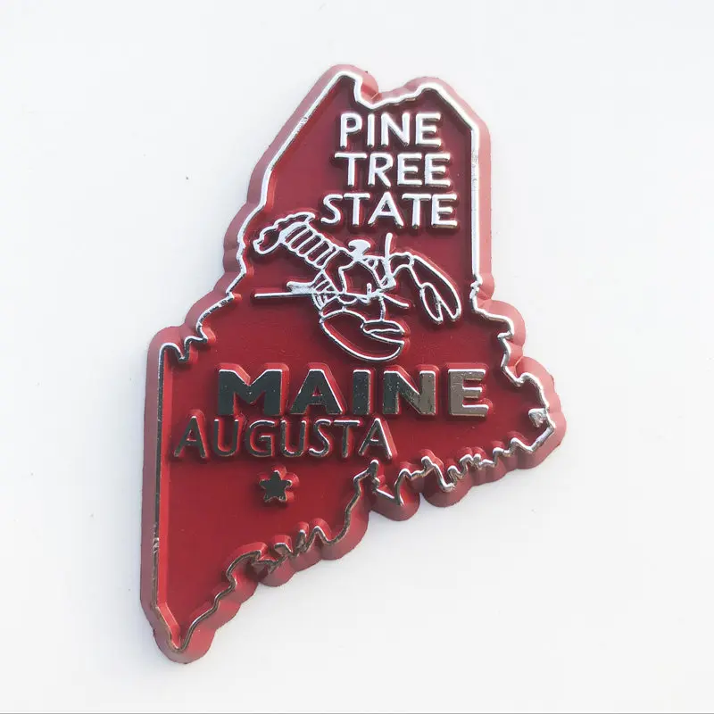 USA Pine State Maine Creative Map Travel Memorial Crafts Home Decoration Magnets Refrigerator Stickers