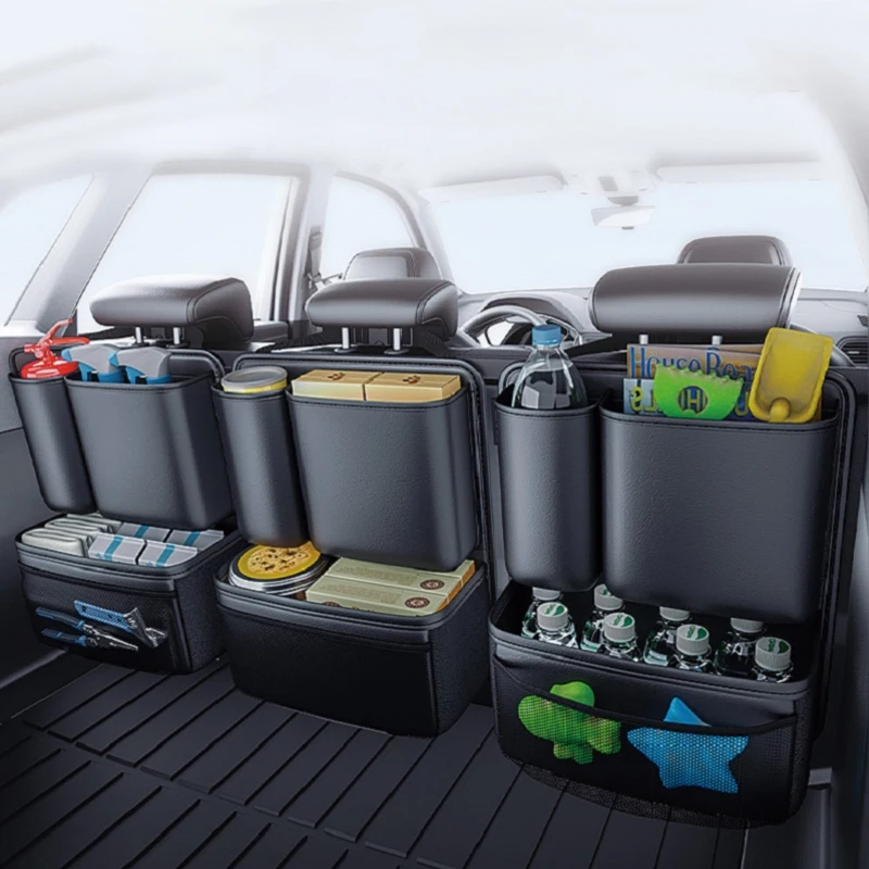 RazorRide Car Trunk Storage Bag Leatherette Seat Back Organizer Bag Detachable Hanging Universal Car Storage Pocket