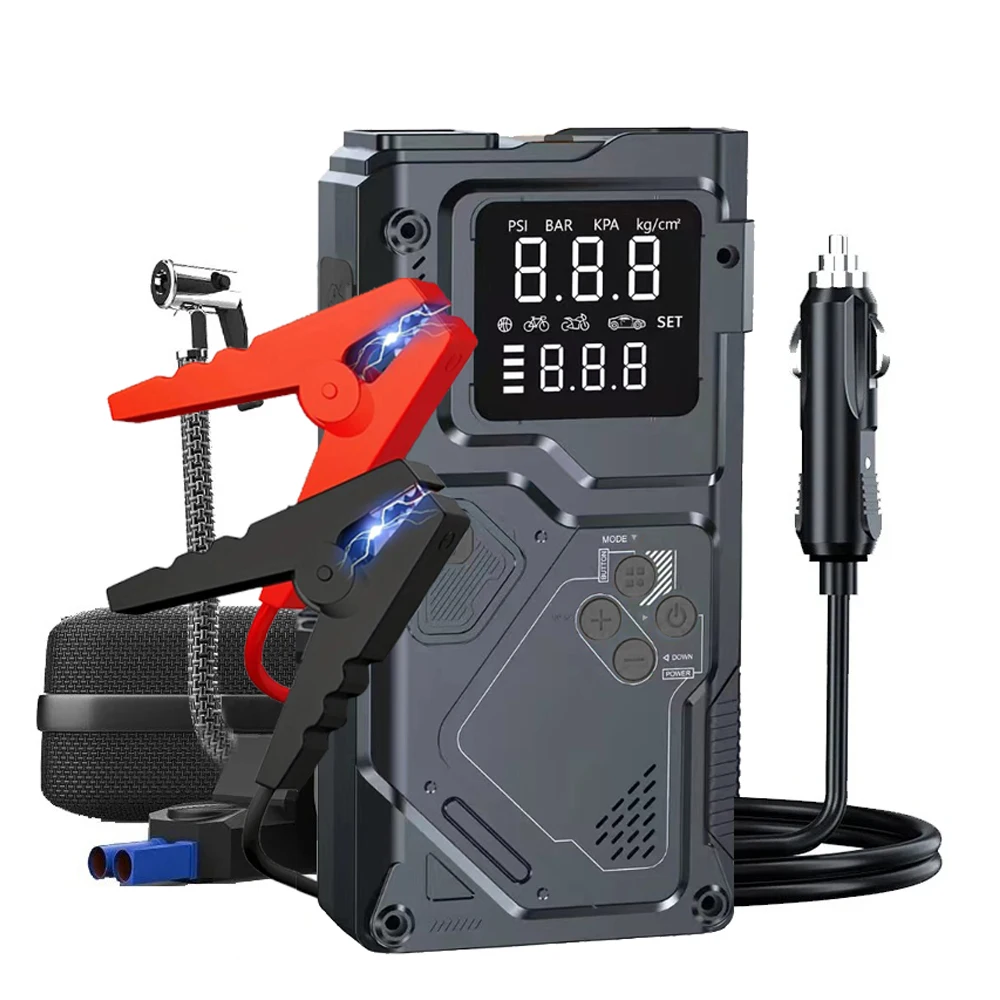 YINGBOOST Car Jump Starter with Air Pump Peak 5000A Booster &150PSI Tire Inflator with DC Power Cord Power Bank 400LM LED Light