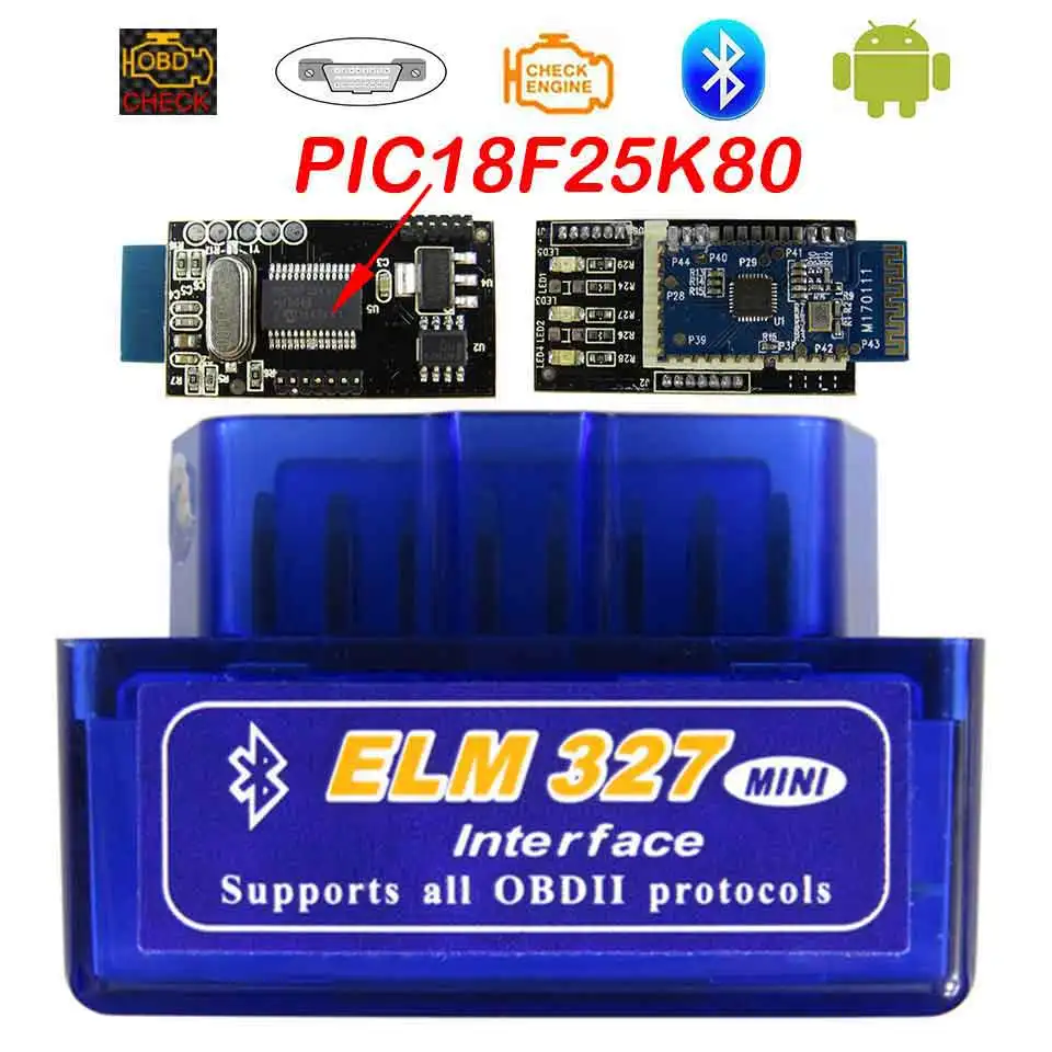 Super Mini Elm327 Bluetooth OBD2 V1.5 Elm 327 V 1.5 OBD 2 Auto Diagnostic Scanner For Cars Elm-327 OBDII Code Diagnostic-Tools