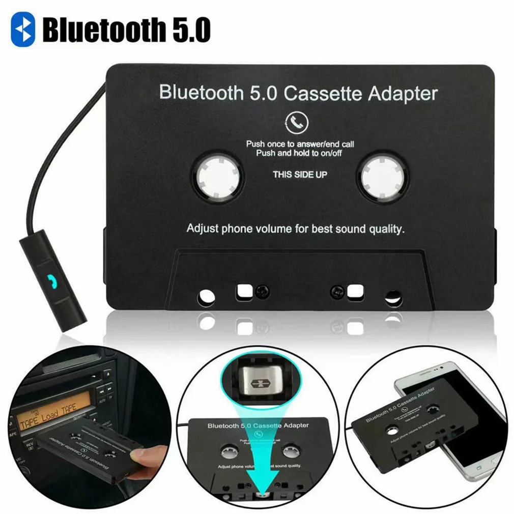 Car Bluetooth 5.0 Cassette Receiver Tape Audio Aux Adapter Tape Cassette Player Car MP3 Handsfree Phonebook For Phone Car Stereo