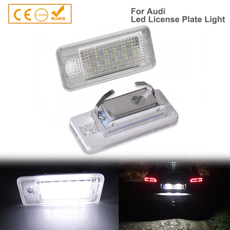 2x For Audi A3 8P A4 B6 B7 A5 A6 4F Q7 LED Licence Number Plate Lights OEM#: 4H0943022 4H0943021