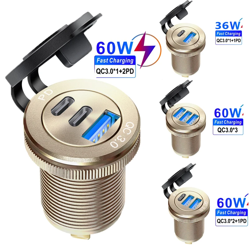PD fast charging Cigar jack socket for audi 12v built-in usb socket for bmw e91 e39 e87 x5 e53 e46 e61 e83 e65 e85 accessories