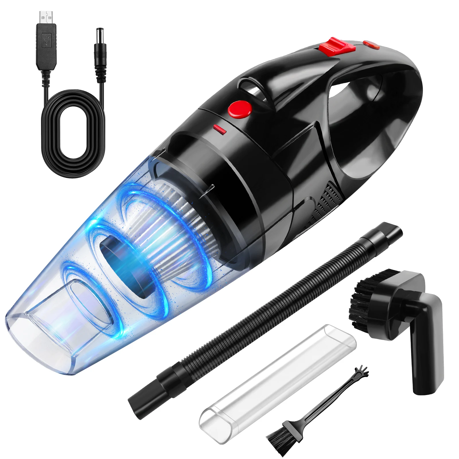 Handheld Vacuum Cleaner Cordless, Mini Portable Hand Held Vacuum Cleaner Rechargeable with HEPA Filters and LED Light,for Car