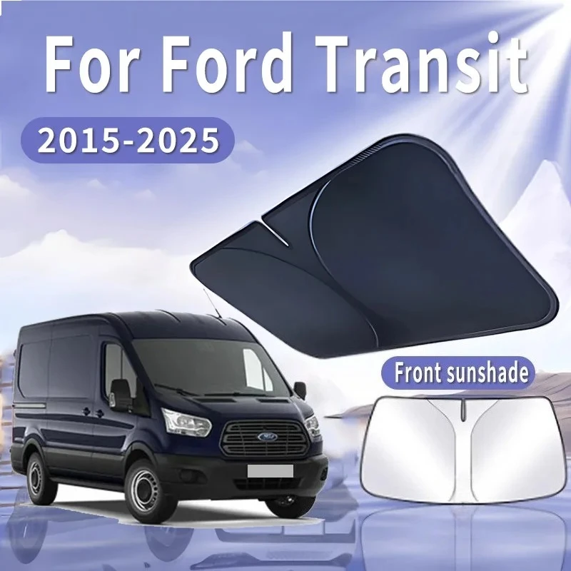 Foldable Car Sun Visor For Ford Transit 2015~2025 2020 Front Windshield Sunshade Heat Insulation Summer Cooling Auto Accessories