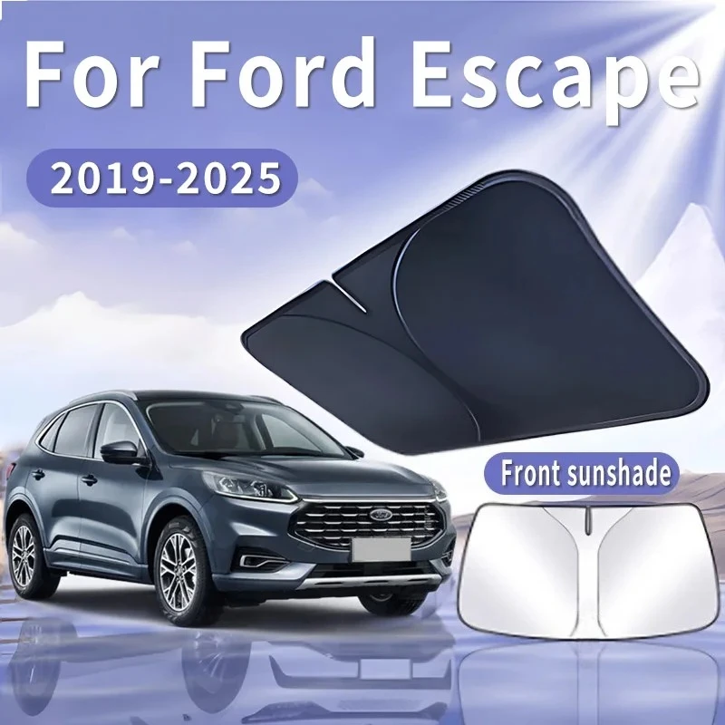 Foldable Car Sun Visor For Ford Escape 2019~2025 2020 Front Windshield Sunshade Heat Insulation Summer Cooling Auto Accessories