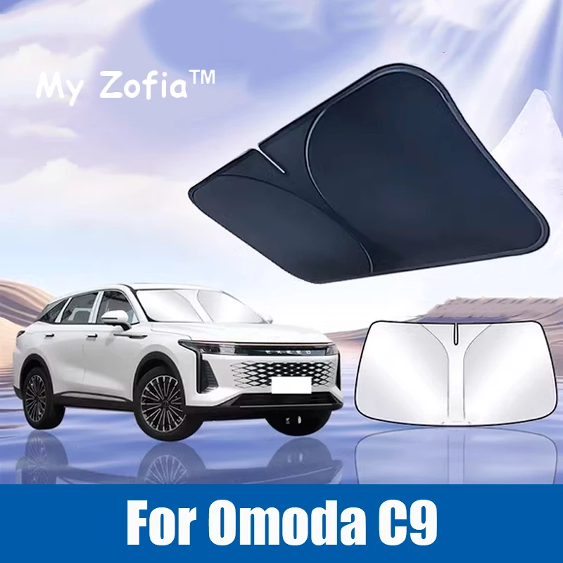For Chery OMODA 9 SHS C9 2024 2025 2026 Car Foldable Car Sun Visor Front Windshield Sunshade Heat Insulation Accessories