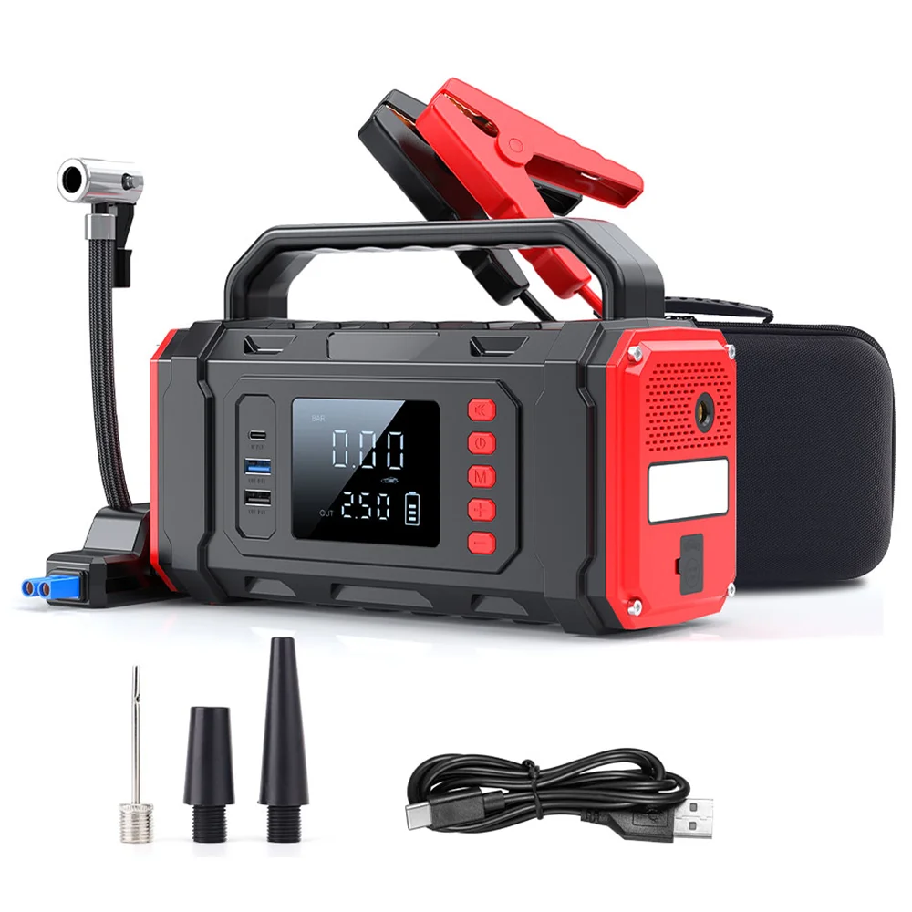 20000mAh Car Battery Jump Starter with Air Compressor Portable Tire Inflator  Power Bank 12V Car Battery Booster for Gas Diesel