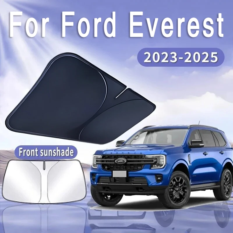 For Ford Everest 2023 2024 2025 Foldable Car Sun Visor Front Windshield Sunshade Heat Insulation Summer Cooling Auto Accessories