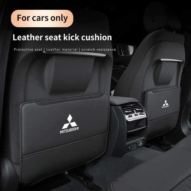 For Mitsubishi Outlander Pajero Asx Lancer EX Evolution X Ralliart Car Seat Back Protection Anti-Kick Pad Rear Seat Storage Bag