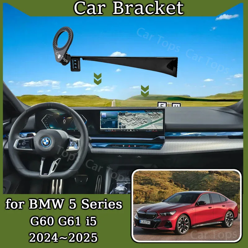 Car Mount for BMW 5 Series G60 G61 2024 2025 BMW I5 MagSafe Magnetic Mobile Phone Holder Bracket Gravity Stand Auto Accessories