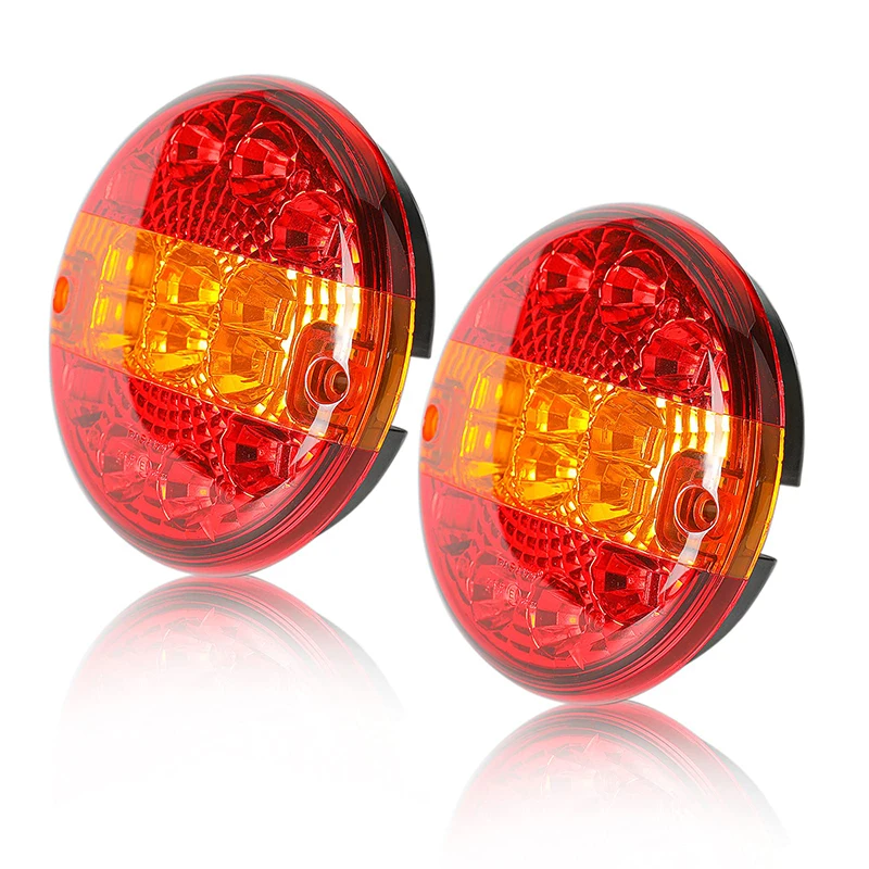 2 PACK LED Trailer Rear Light Round Truck Tail Light Brake Light Indicator Waterproof 12 V 24 V for Trailer Truck Caravan Van