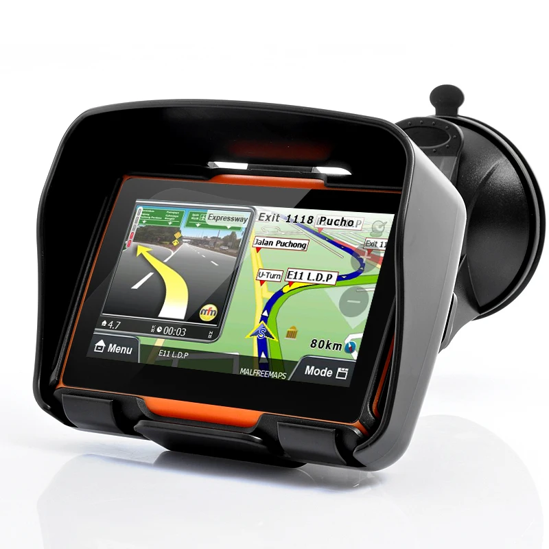 2026 Car Motorcycle GPS Navigation 4.3' Touch IPX7 Waterproof with Bluetooth FM AVIN Built in 8GB Free Install Map