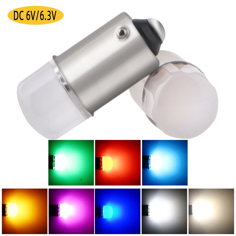 6V 6.3V DC 50Pcs GE44 47 1895 BA9S 5630 Flood Led Bulb Flashlight Pinball Machine Toy Game Cars Warm White Blue Amber Waterproof