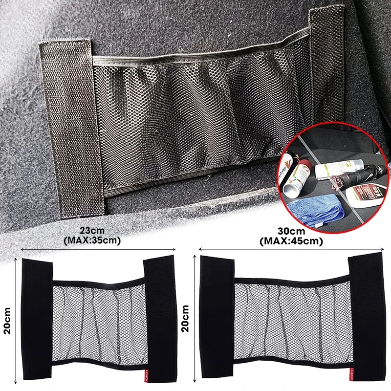 Car Trunk Elastic Mesh Storage Net Fixed Straps Extinguisher Storage Net Bag Seat Back Fixing Tools Auto Interior Accessories