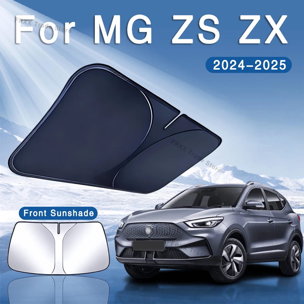 For MG ZS ZX 2024 2025 Foldable Car Sun Visor Front Windshield Sunshade Heat Insulation Summer Cooling Auto Accessories Tools