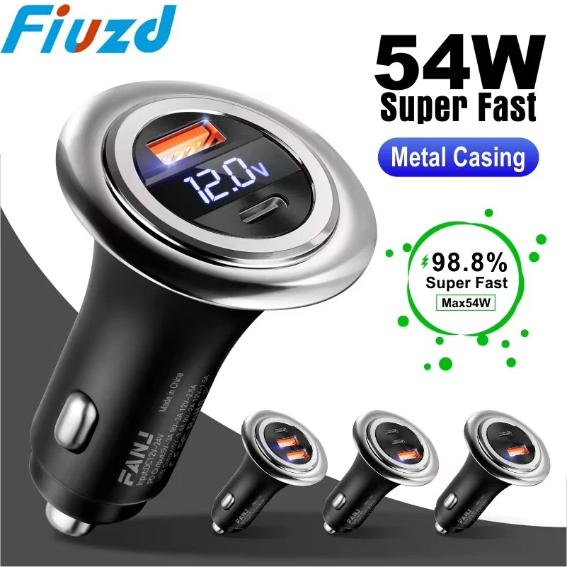 QC 3.0 car charger fast charging PD Car Charger USB Type C adapter Car Phone Adapter for iPhone 13 12 Xiaomi Huawei Samsun