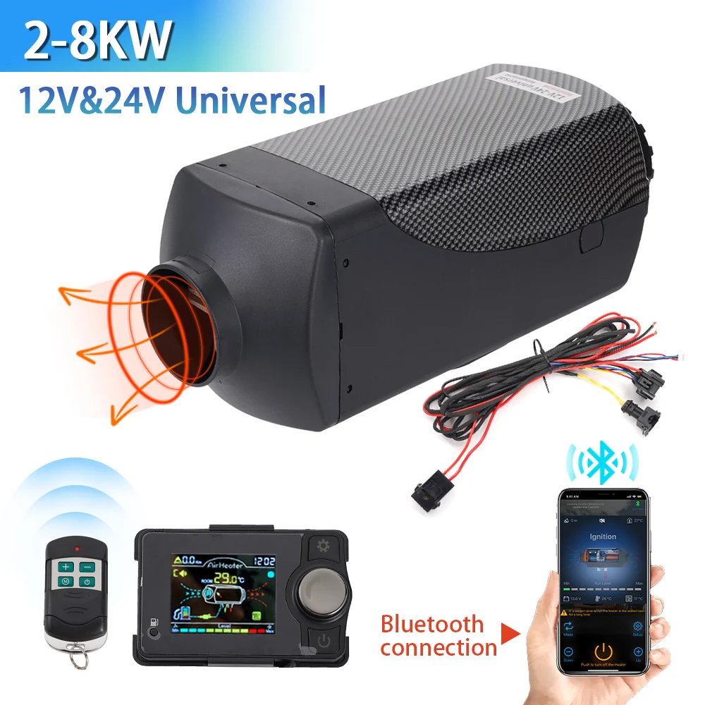 2/5/8KW Car Diesel Air Heater 12V24V Bluetooth Heater with Remote Control for Car Truck Boat   Diesel Heater Accessories