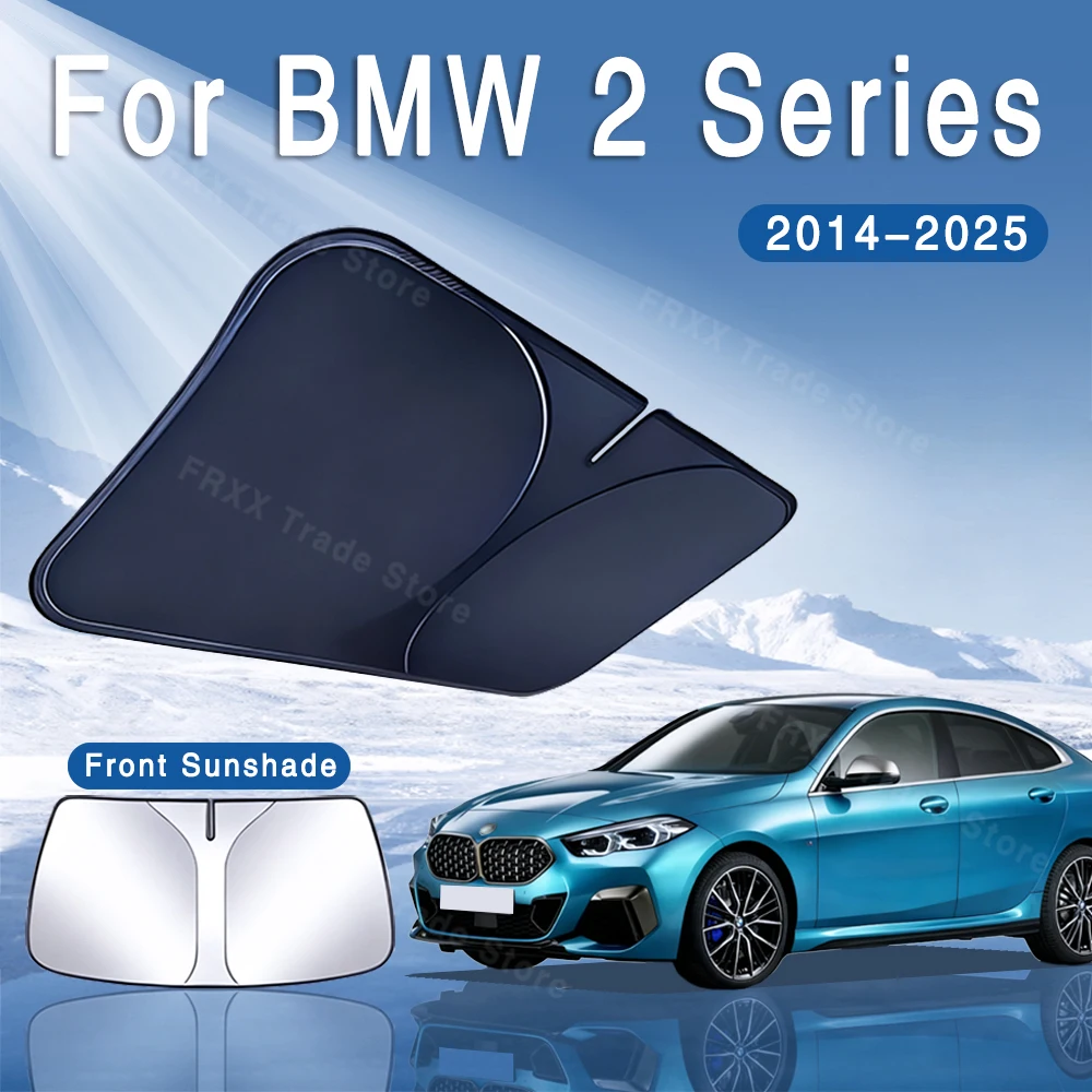 For BMW 2 Series 2014~2025 2021 Foldable Car Sun Visor Front Windshield Sunshade Heat Insulation Summer Cooling Auto Accessories