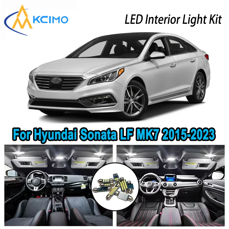 For Hyundai Sonata LF MK7 2015-2023 2016 2017 Premium Bright LED Interior Dome Map Trunk Light Kit Car Led Lamps Canbus No Error