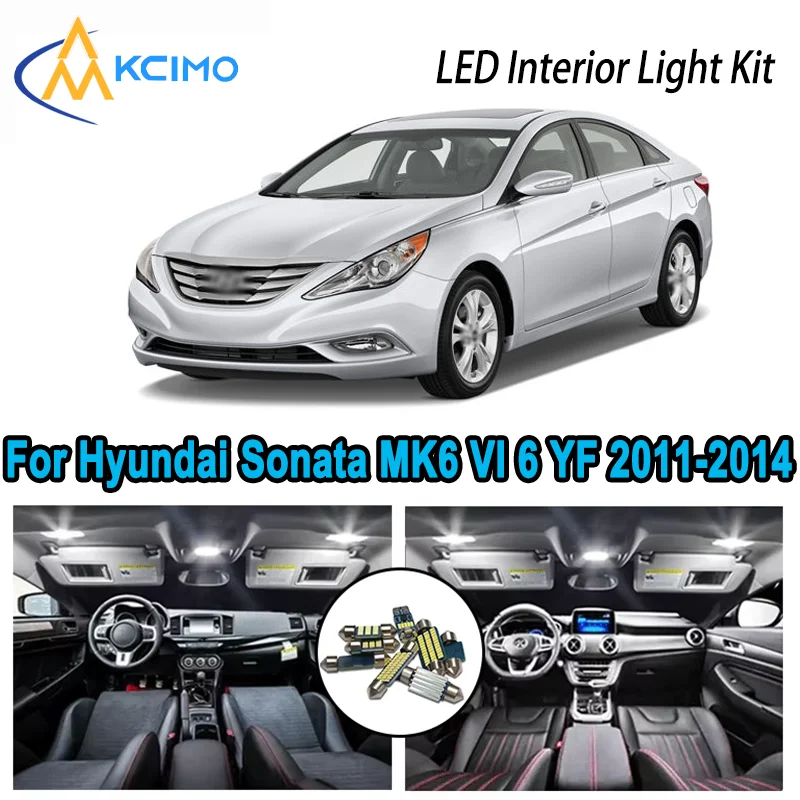 For Hyundai Sonata MK6 VI 6 YF 2011-2014 2012 2013 Premium LED Interior Dome Map Trunk Light Kit Car Led Lamps Canbus No Error