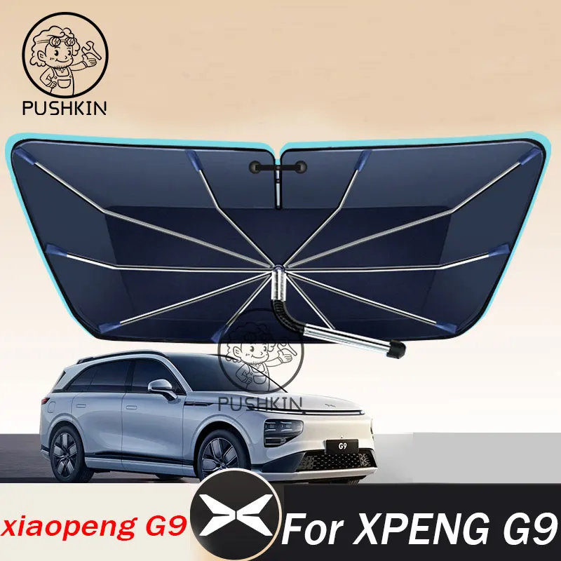 For XPENG G9 xiaopeng G9 2026 2025 2024 Car Windshield Sunshade Foldable Umbrella amry Front Heat Insulation Accessories