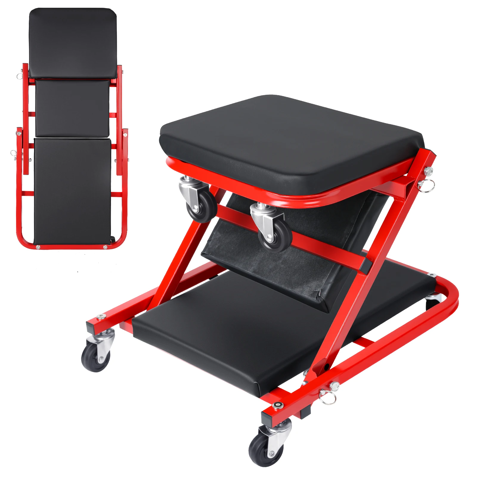 Z-Car Creeper Foldable Car Repair Creeper 3-in-1 Lying/Recliner/Seat, 35.4in , 450lbs Max Load, 360° Swivel Casters