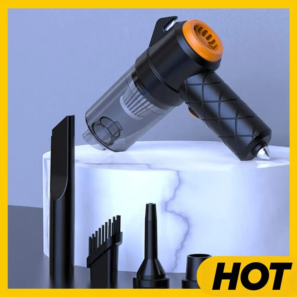 6 In 1 Blowing Suction Car Cleaner Type-C Rechargeable High Power Vacuum Cleaner Multifunctional for Car Home Keyboard Cleaning