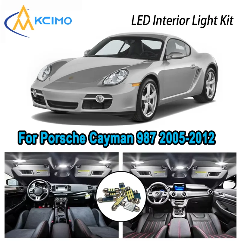 For Porsche Cayman 987 2005-2012 2006 2007 Premium Bright LED Interior Dome Map Trunk Light Kit Car Led Lamps Canbus No Error