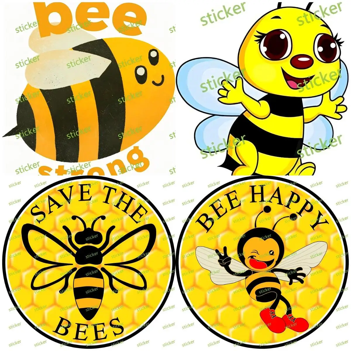 Bee Cartoon Vinyl Decal Sticker  Accessories Stickers Gps for Motorcycle Supplies Home Appliance Anime Electric Devices Decor
