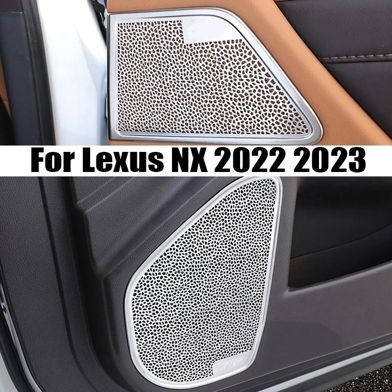 For Lexus NX 260 350 2022 2023 Car Door Audio Speaker Cover Loudspeaker Pad Trim Frame Sticker Stainless Interior Accessories