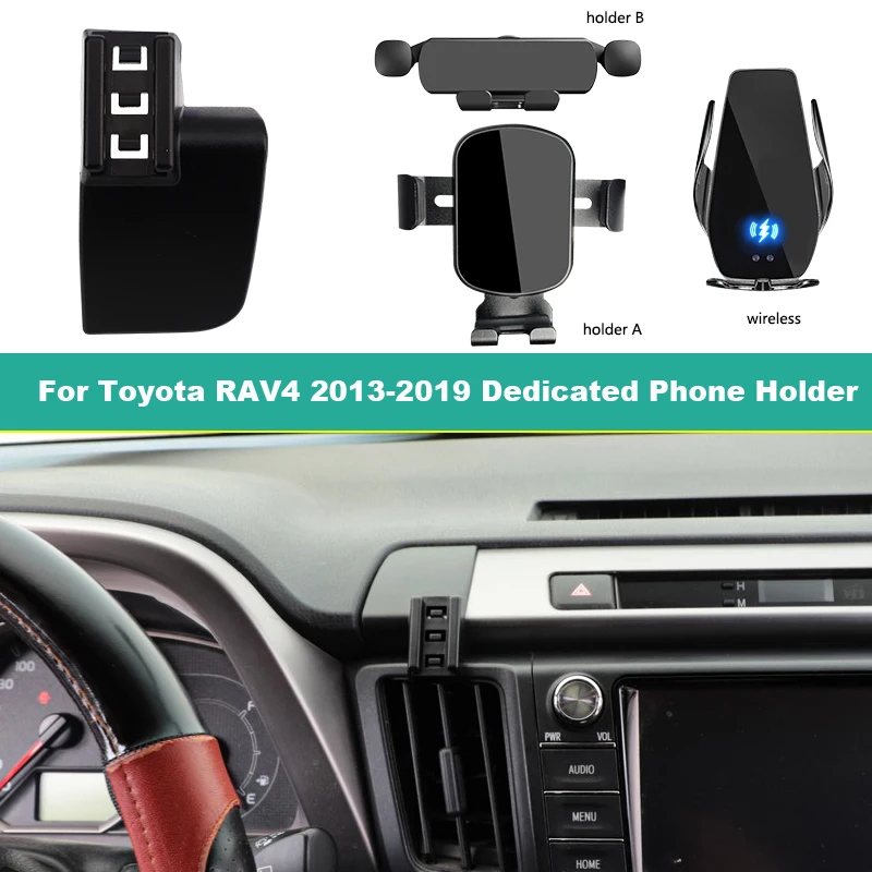 Dedicated Car Mobile Phone Holder For Toyota RAV4 2013 2014-2019 Mount Wireless Charging Phone Holder Special Fixed Base