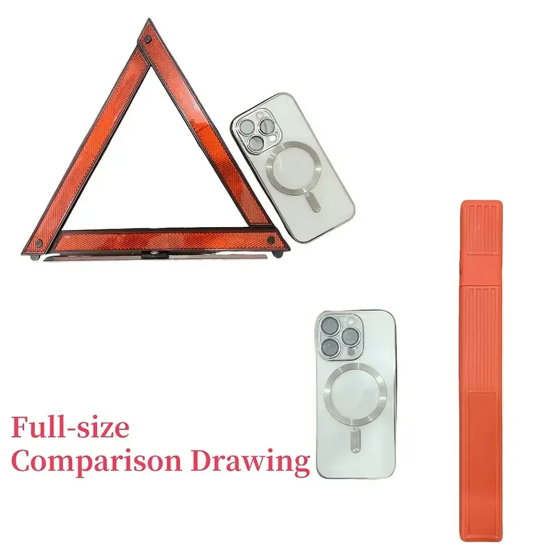 1PCS Red Car Triangle Reflective Tripod Foldable Frame Road Safety Hazard Stop Sign Car Accessories For Auto Emergency Breakdown