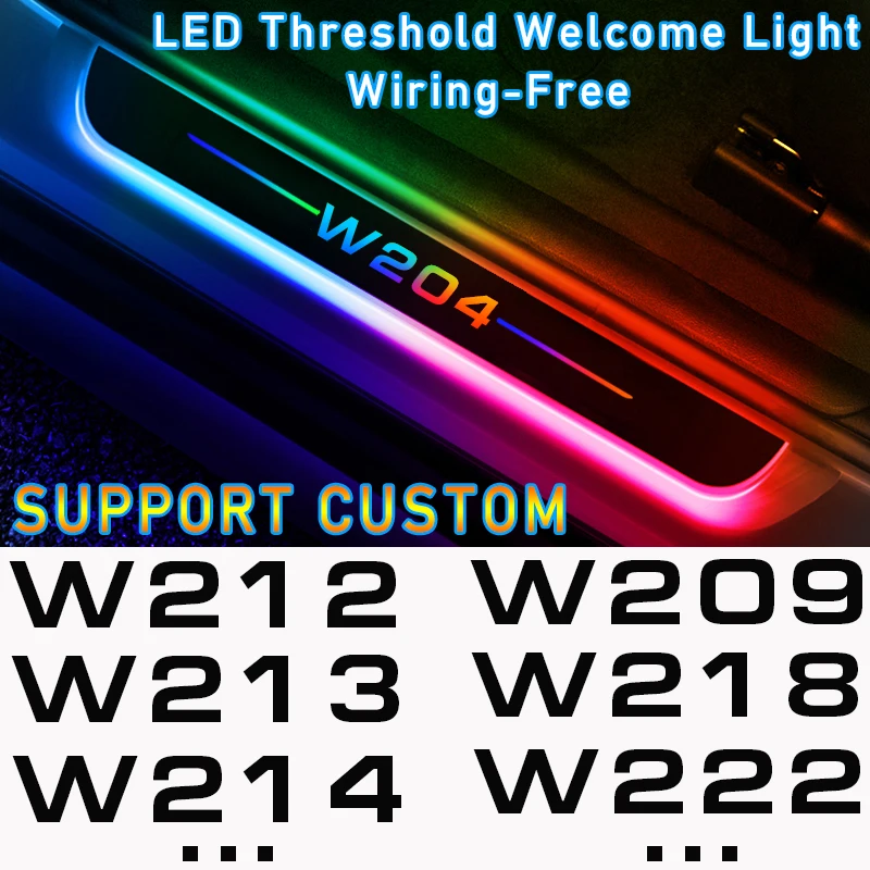 Customized For Mercedes Benz W204 W212 W213 W209 W214 W222 W218 Car Door Sill Light LED Welcome Pedal Projector Threshold Lamp