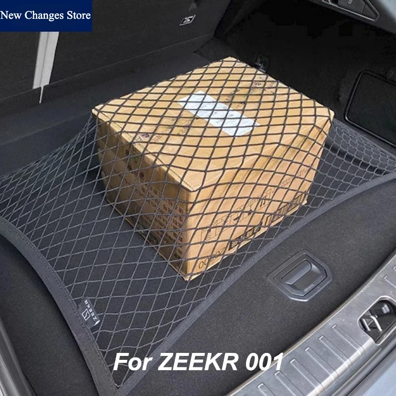 For ZEEKR 001 007GT 7X 2021-2026 Rear Trunk Net Bag Luggage non-slip elastic hanging pocket Car Interior Accessories